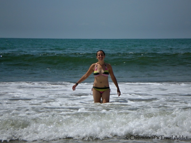 Frolicking in the waves in Cahuita, Costa Rica. You can barely see my little snake tattoo- but alas, there it is!
