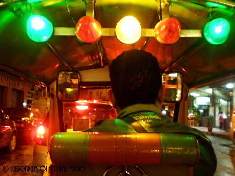 My introduction to Bangkok from the inside of a tuk tuk